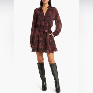 Lost + Wander Emilia Long Sleeve Tie Waist Minidress